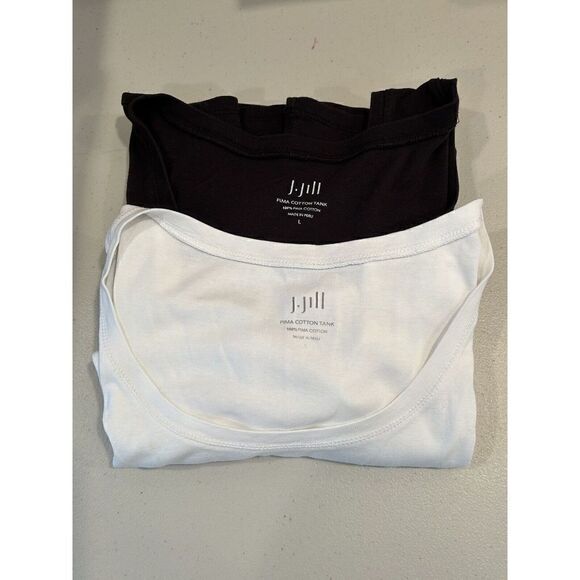 J Jill Tank Top Womens L Soft Pima Cotton Stretchy Sleeveless Shirt - Lot of 2 - Picture 1 of 10